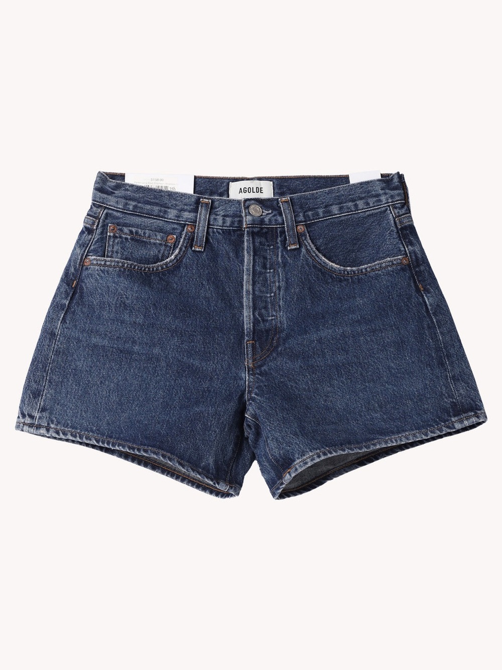 Agolde Parker Dark Blue High-Rise Denim Shorts
